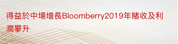 得益於中場增長Bloomberry2019年賭收及利潤攀升
